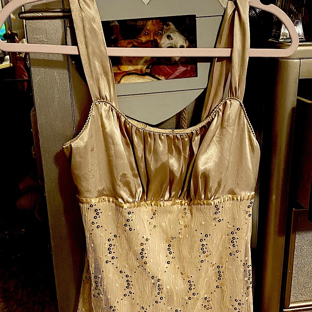 NWT Byline Byer gold lace overlay camisole medium